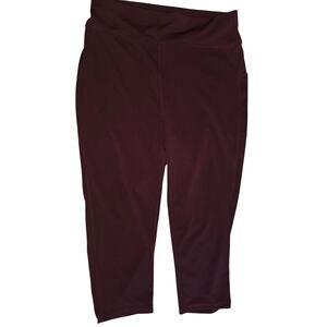 POP FIT 2XL Leggings with Handy Back Pockets BURGANDY